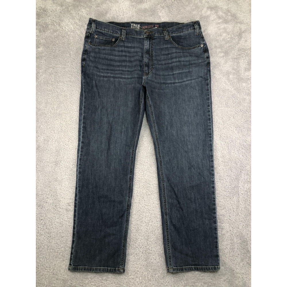 True Nation Jeans Mens 44x31 (Tag 44x32) Blue Athletic Fit Denim